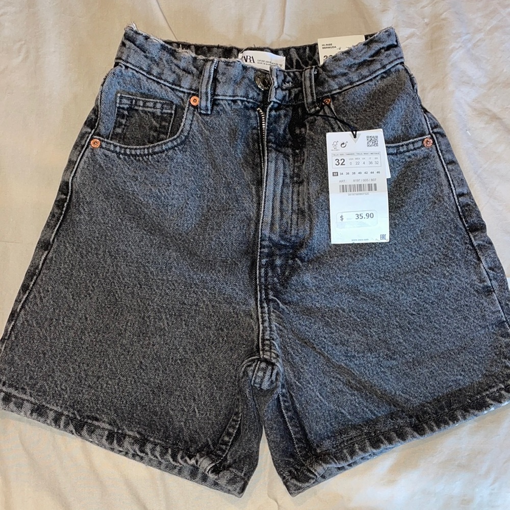 zara high rise mom fit shorts